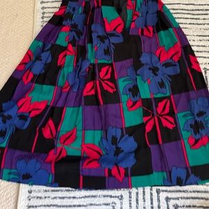 Christian Dior A-Line Skirt in Black, Purple, and Green